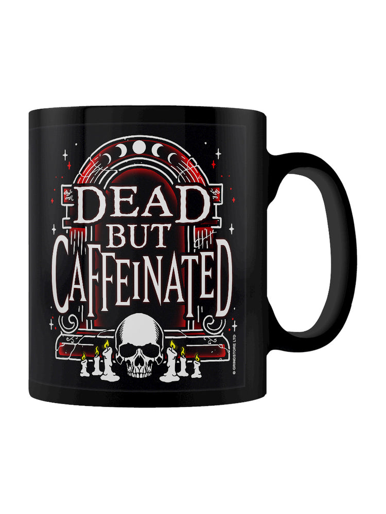 Dead But Caffeinated Black Mug