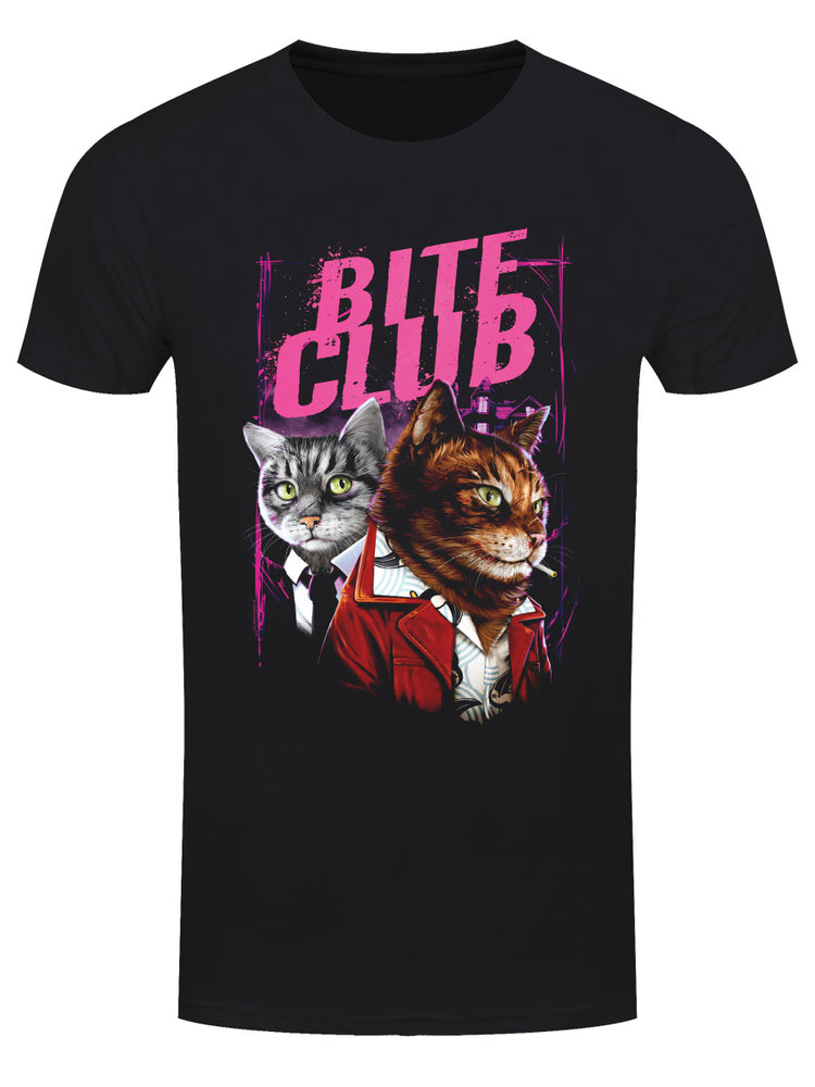 Horror Cats Bite Club Men's Black T-Shirt