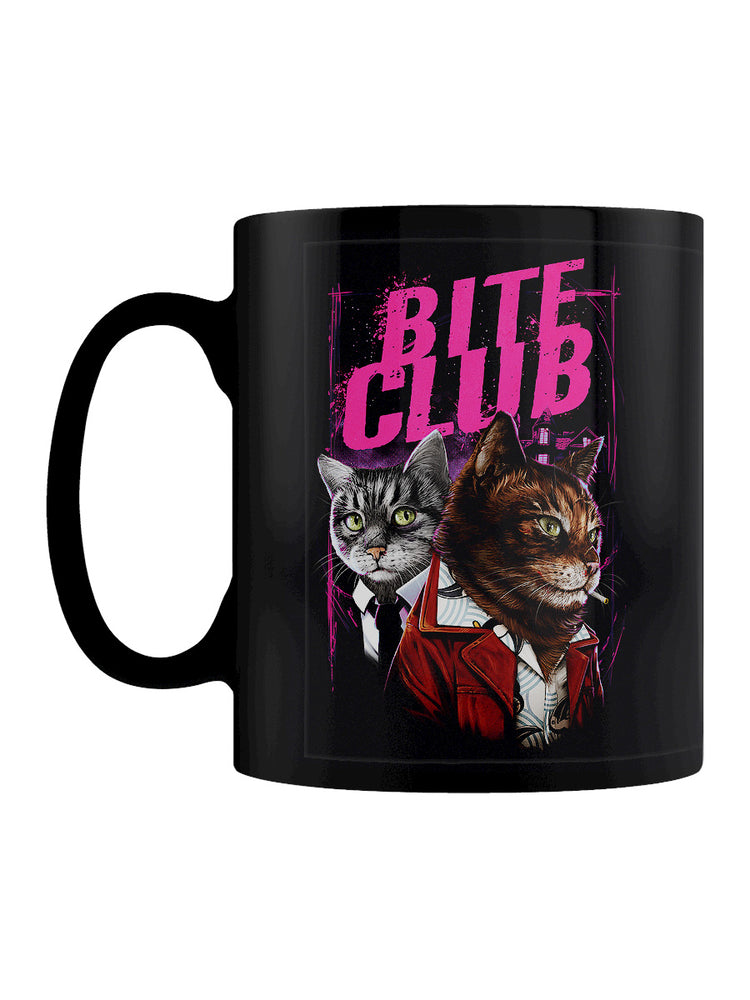 Horror Cats Bite Club Black Mug