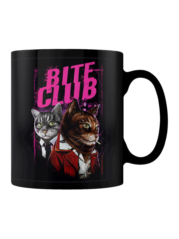 Horror Cats Bite Club Black Mug