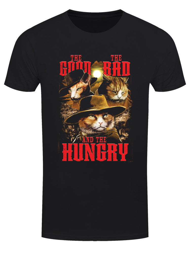 Horror Cats The Good, The Bad & The Hungry Men's Black T-Shirt