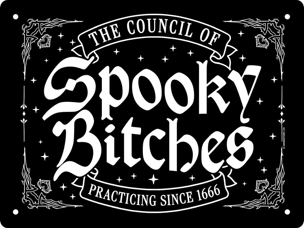 The Council Of Spooky Bitches Mini Tin Sign