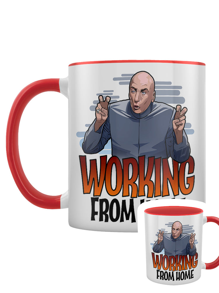 Working From Home Red Inner 2-Tone Mug