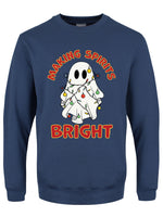 Making Spirits Bright Ghost Men's Airforce Blue Christmas Jumper