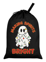 Making Spirits Bright Ghost Black Santa Sack