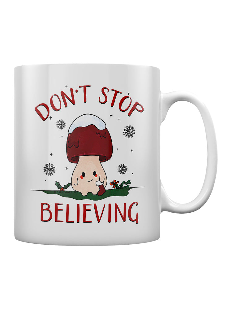 Don't Stop Believing Mushroom Christmas Mug