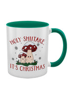 Holy Shiitake, It's Christmas! Mushroom Green Inner 2-Tone Mug