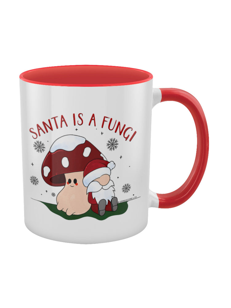 Mushroom Santa Is A Fungi Red Inner 2-Tone Mug