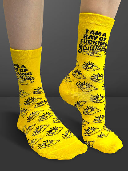Twisted Soles Ray of Fucking Sunshine Adult Socks - Size Options