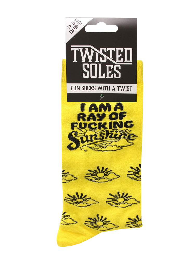 Twisted Soles Ray of Fucking Sunshine Adult Socks - Size Options