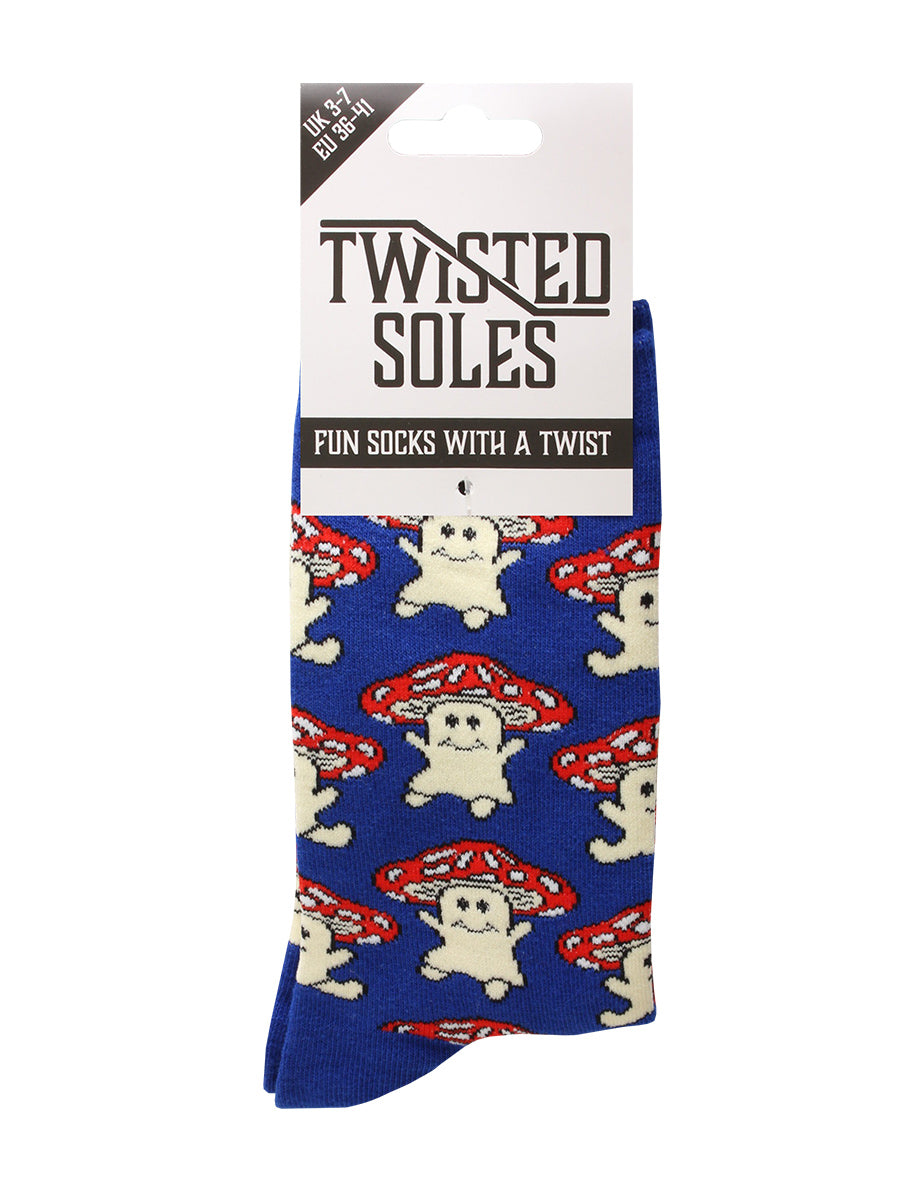 Twisted Soles Little Mushrooms Adult Socks Size UK 3-7