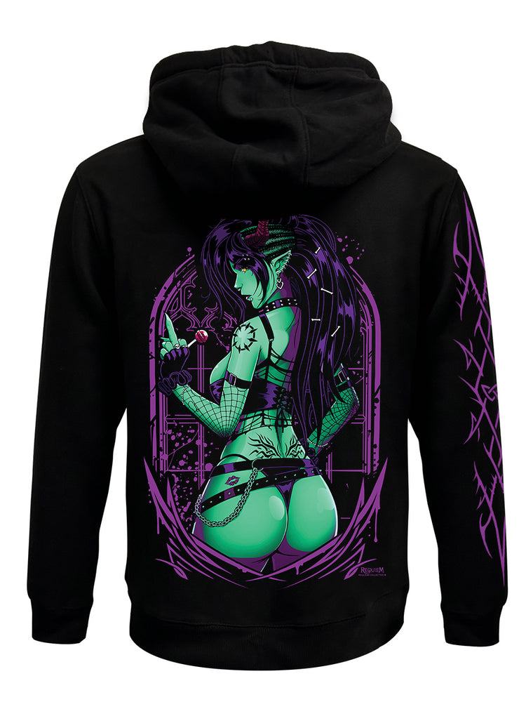 Requiem Collective Ariana Black Zipped Premium Hoodie