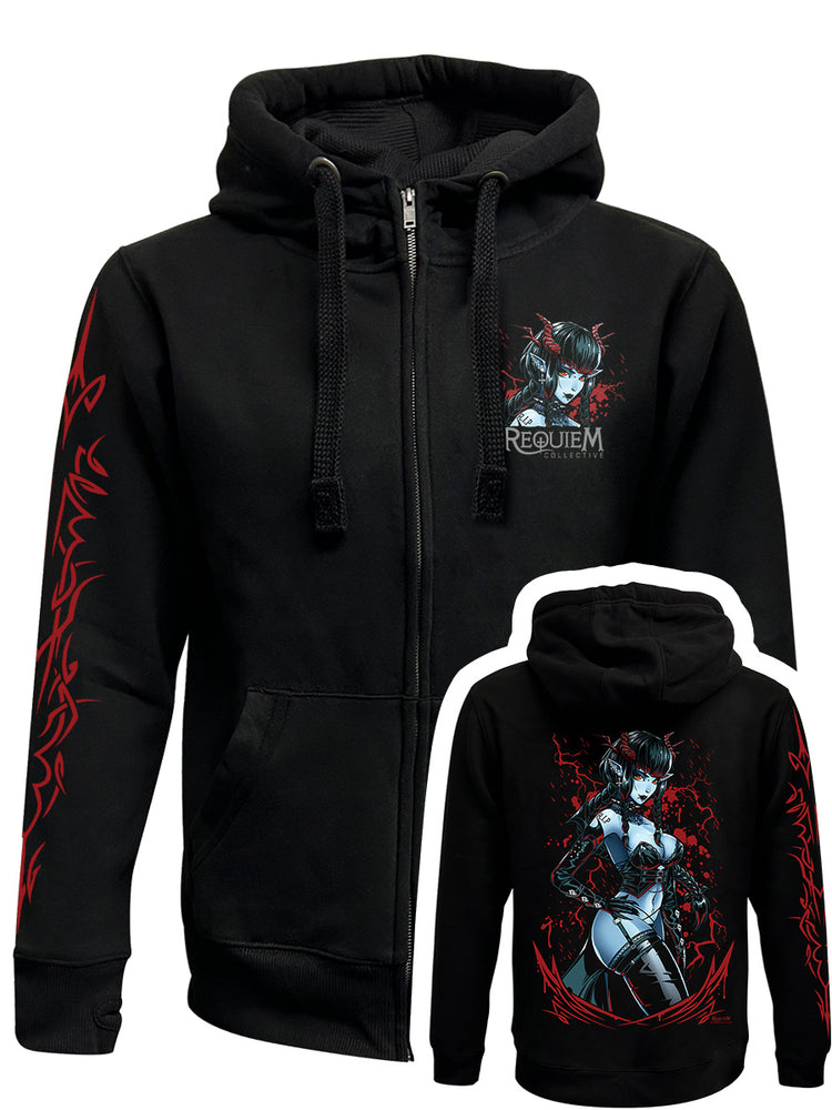 Requiem Collective Ruby Black Zipped Premium Hoodie