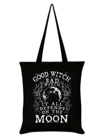 It All Depends On The Moon Black Tote Bag