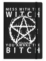 Mess With The Witch Black A5 Hard Cover Notebook