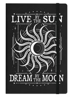 Live By The Sun Black A5 Hard Cover Notebook