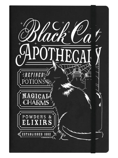 Black Cat Apothecary Black A5 Hard Cover Notebook