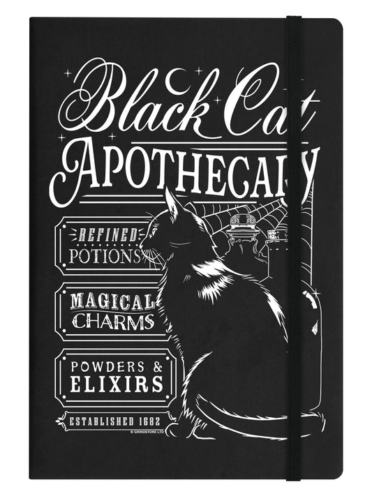 Black Cat Apothecary Black A5 Hard Cover Notebook