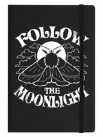 Follow The Moonlight Black A5 Hard Cover Notebook