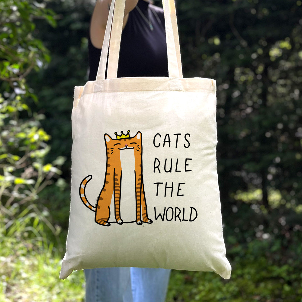 Cats Rule The World Cream Tote Bag
