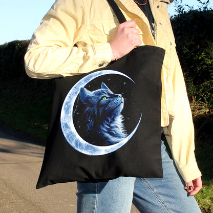 Starlight Kitten Black Tote Bag