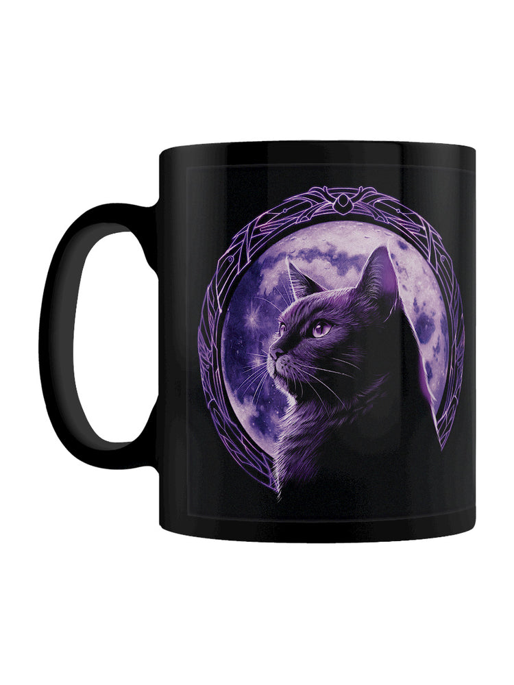 Moonlight Kitten Black Mug