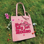 Not My 1st Rodeo Pale Pink Tote Bag