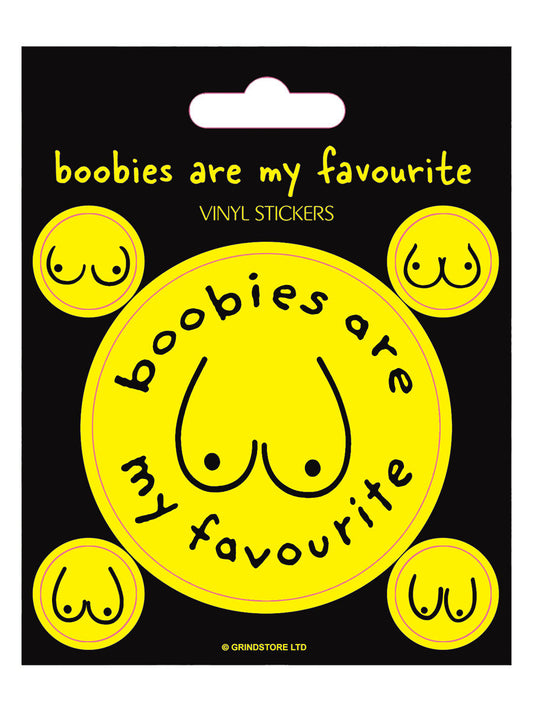 Boobies Are My Favourite Vinyl Sticker Set