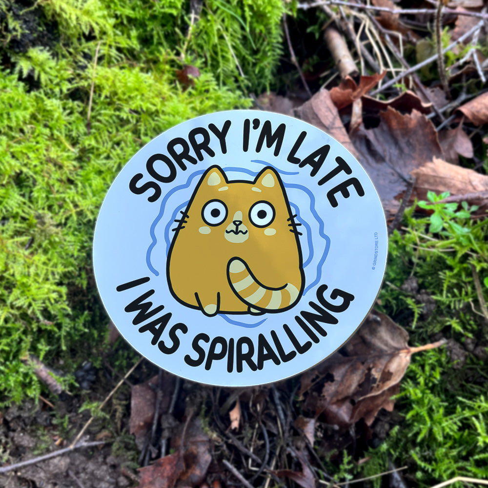 Sorry I'm Late I Was Spiralling Cat Coaster