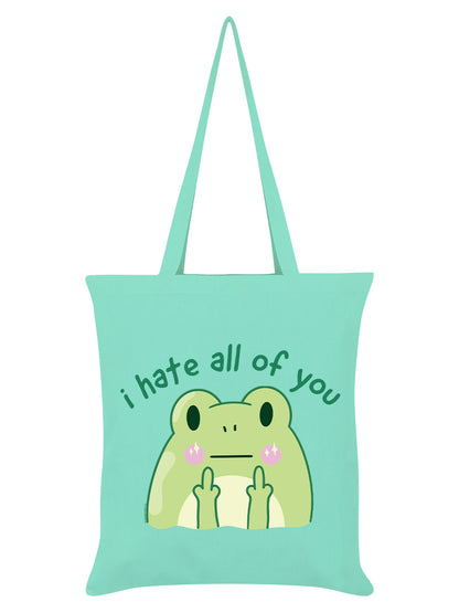 I Hate All Of You Frog Mint Green Tote Bag