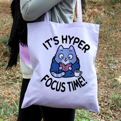 It's Hyper Focus Time Cat Lilac Tote Bag