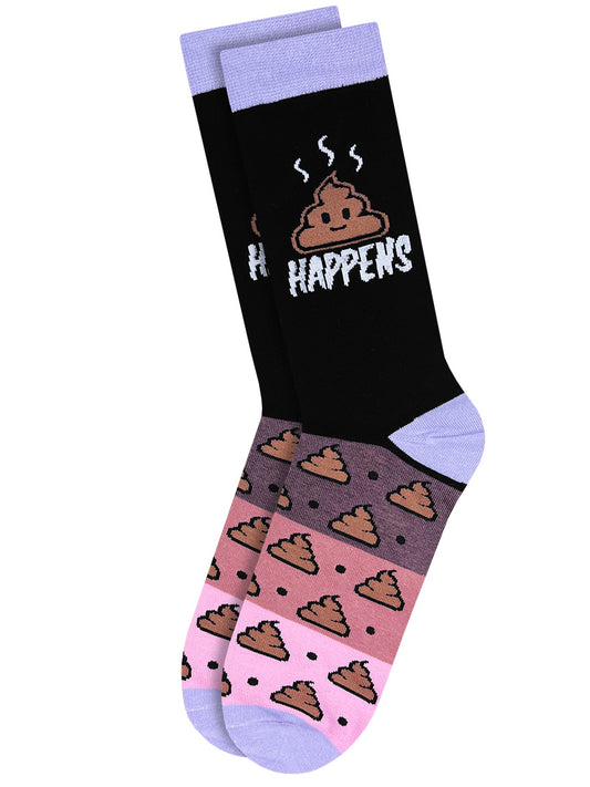 Twisted Soles Shit Happens Novelty Adult Socks - 1 Pair