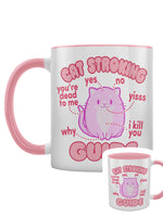 Cat Sroking Guide Pink Inner 2-Tone Mug