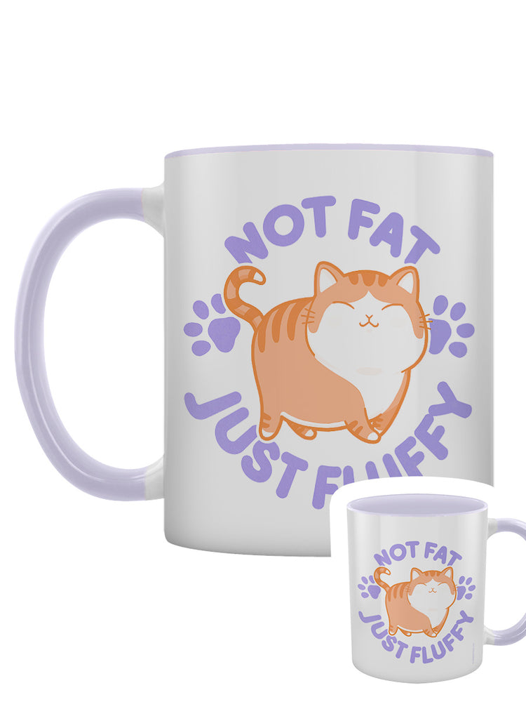 Not Fat Just Fluffy Cat Lilac Inner 2-Tone Mug