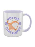 Not Fat Just Fluffy Cat Lilac Inner 2-Tone Mug