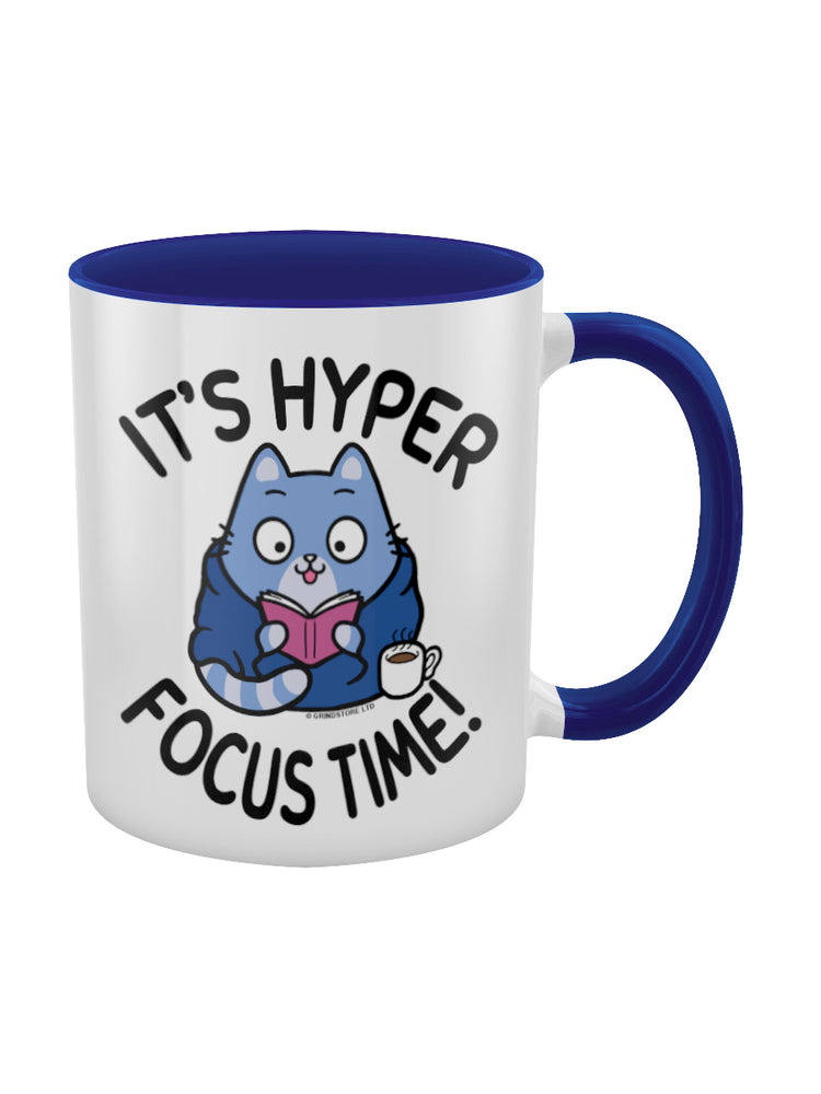 It's Hyper Focus Time Cat Blue Inner 2-Tone Mug