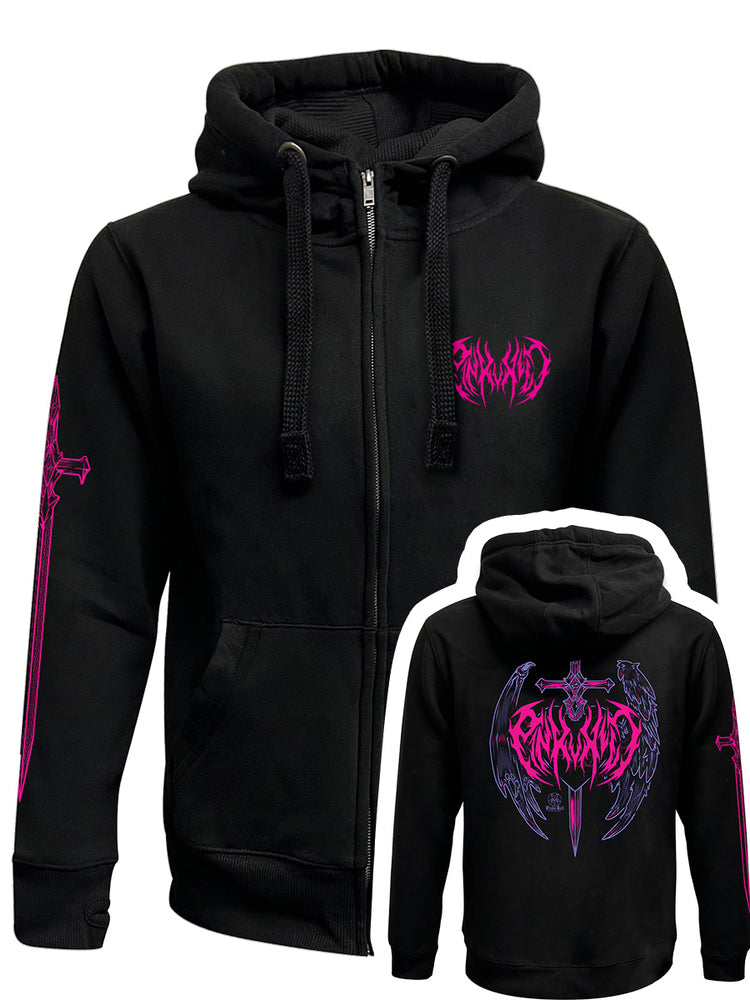 Pinku Kult Blade Black Zipped Premium Hoodie