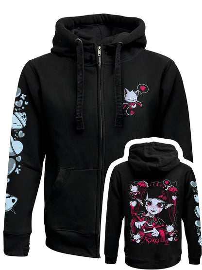 Cosmic Boop Bite Me Black Zipped Premium Hoodie