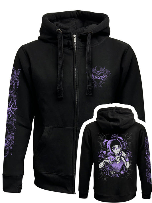 Cosmic Boop Changes Black Zipped Premium Hoodie