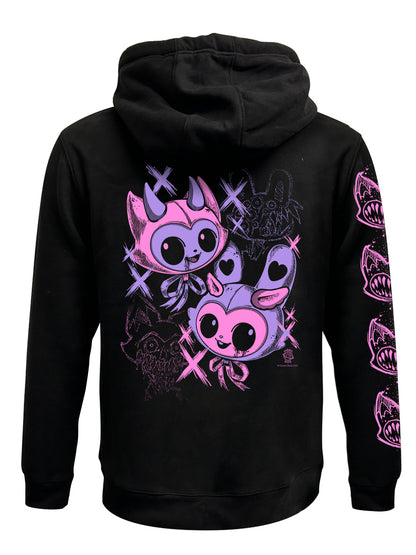 Cosmic Boop Mascots Black Zipped Premium Hoodie