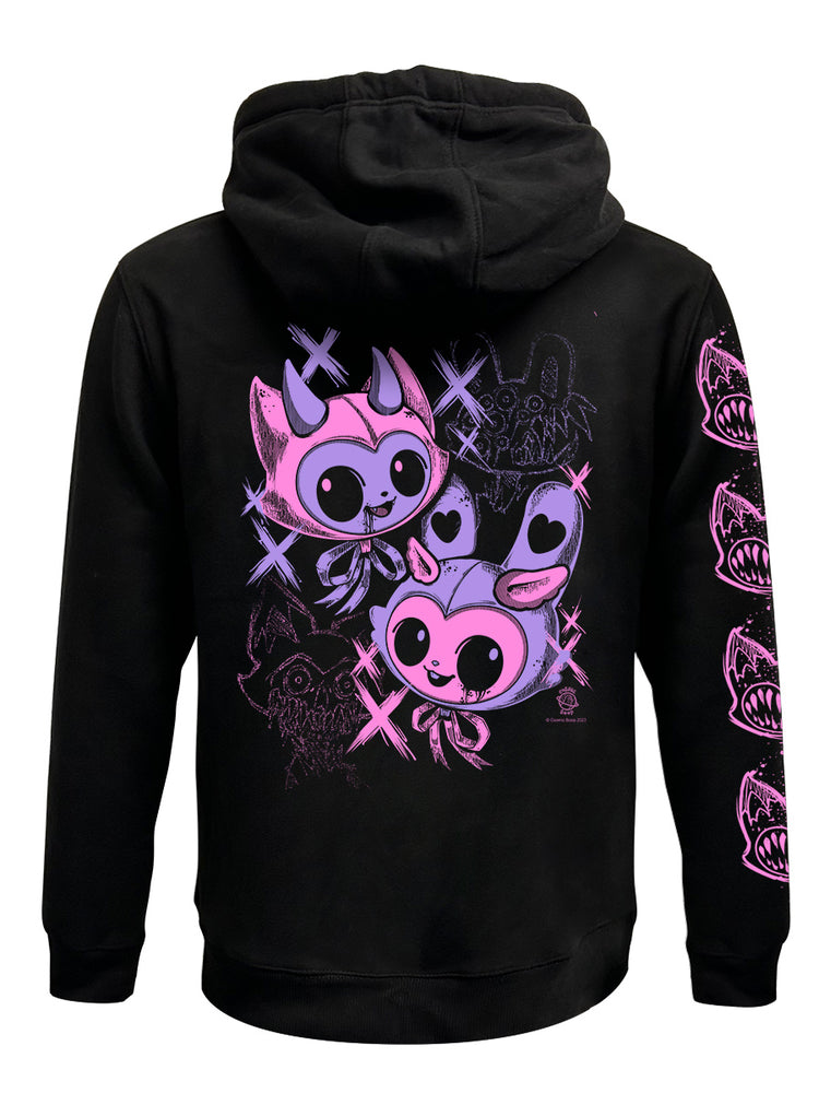 Cosmic Boop Mascots Black Zipped Premium Hoodie