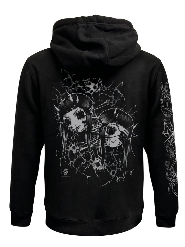 Cosmic Boop Split Black Zipped Premium Hoodie