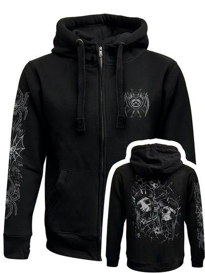 Cosmic Boop Split Black Zipped Premium Hoodie