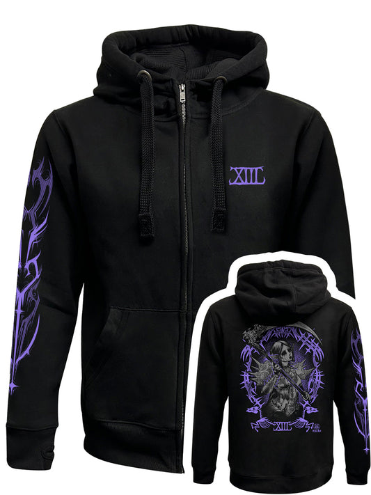 Pinku Kult Death Black Zipped Premium Hoodie