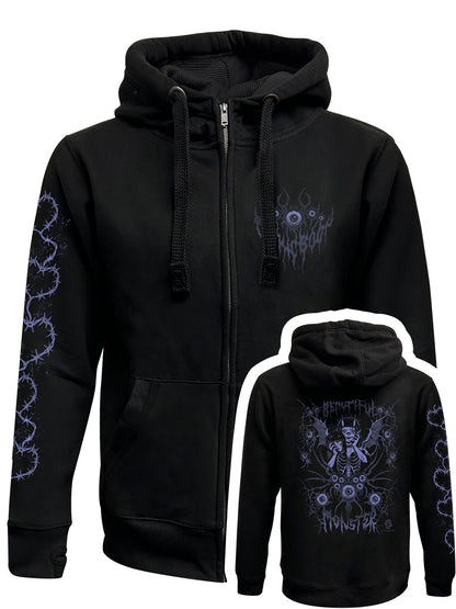 Cosmic Boop Beautiful Monster Black Zipped Premium Hoodie