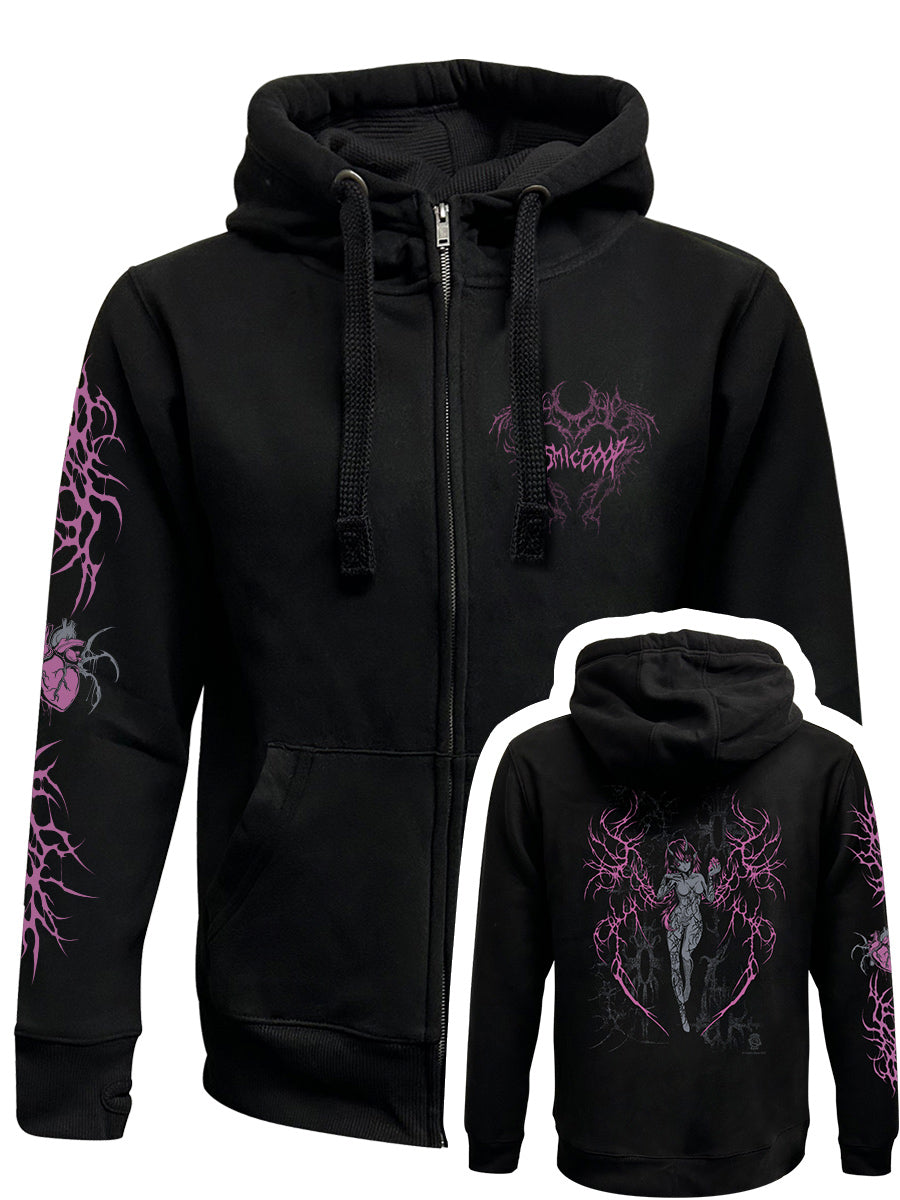 Cosmic Boop Shinzo Black Zipped Premium Hoodie