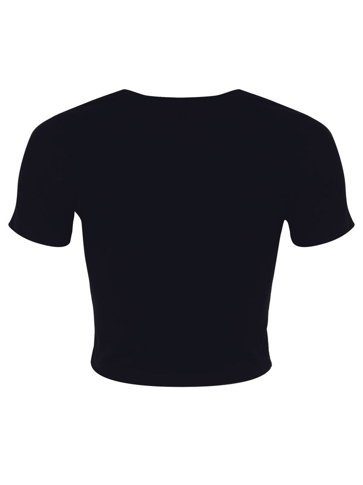 Cosmic Boop Boop Bunny Black Crop Top