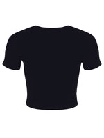 Cosmic Boop Boop Bunny Black Crop Top