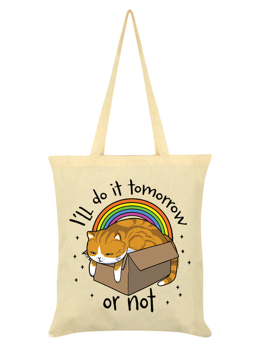 I'll Do It Tomorrow Cat Cream Tote Bag