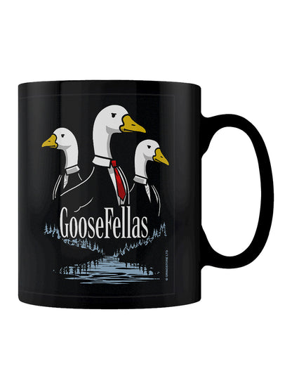 Silly Goosefellas Black Mug